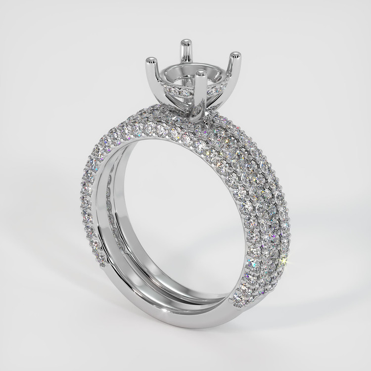 10K White Gold Pave Ring Setting