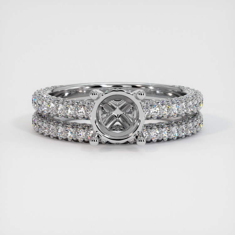 14K White Gold Pave Ring Setting