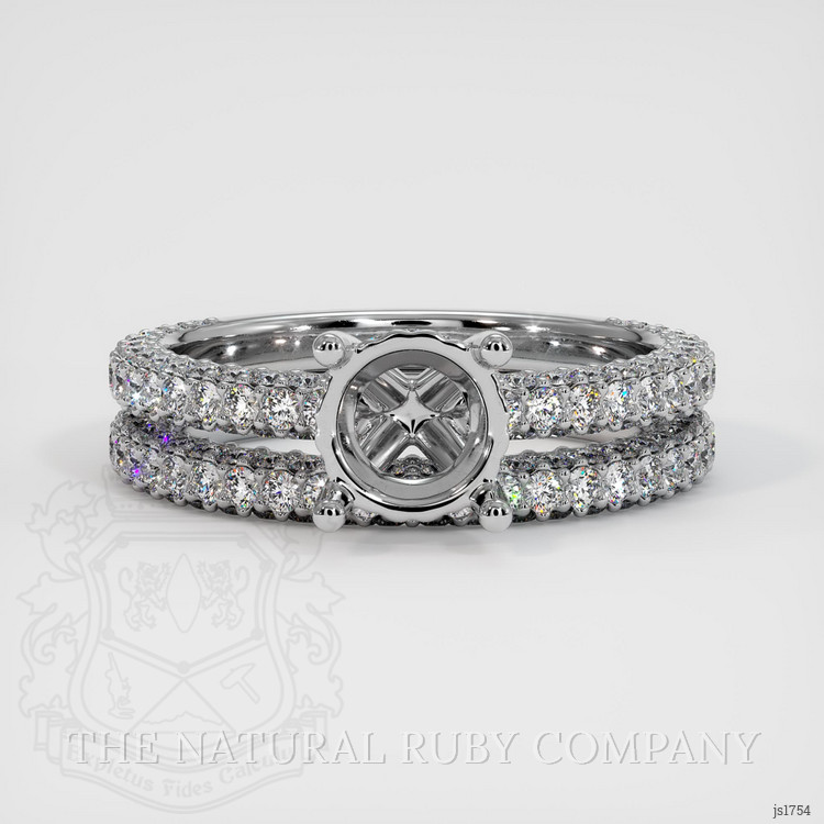 14K White Gold Pave Ring Setting