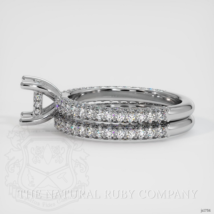 14K White Gold Pave Ring Setting