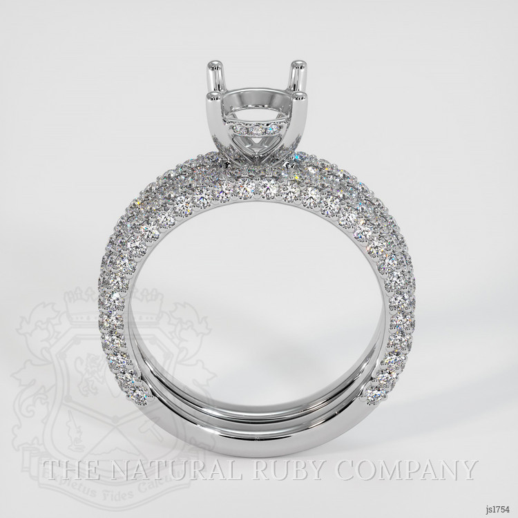 14K White Gold Pave Ring Setting