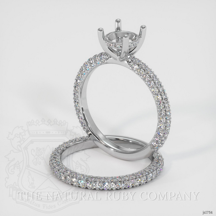 14K White Gold Pave Ring Setting