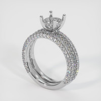 18K White Gold Pave Ring Setting Video