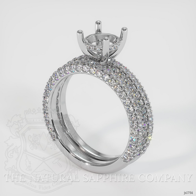 18K White Gold Pave Ring Setting