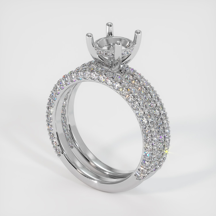 18K White Gold Pave Ring Setting