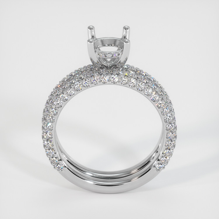 18K White Gold Pave Ring Setting
