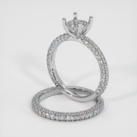18K White Gold Pave Ring Setting Image