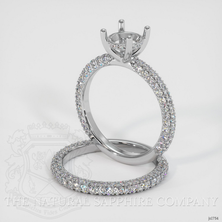 18K White Gold Pave Ring Setting