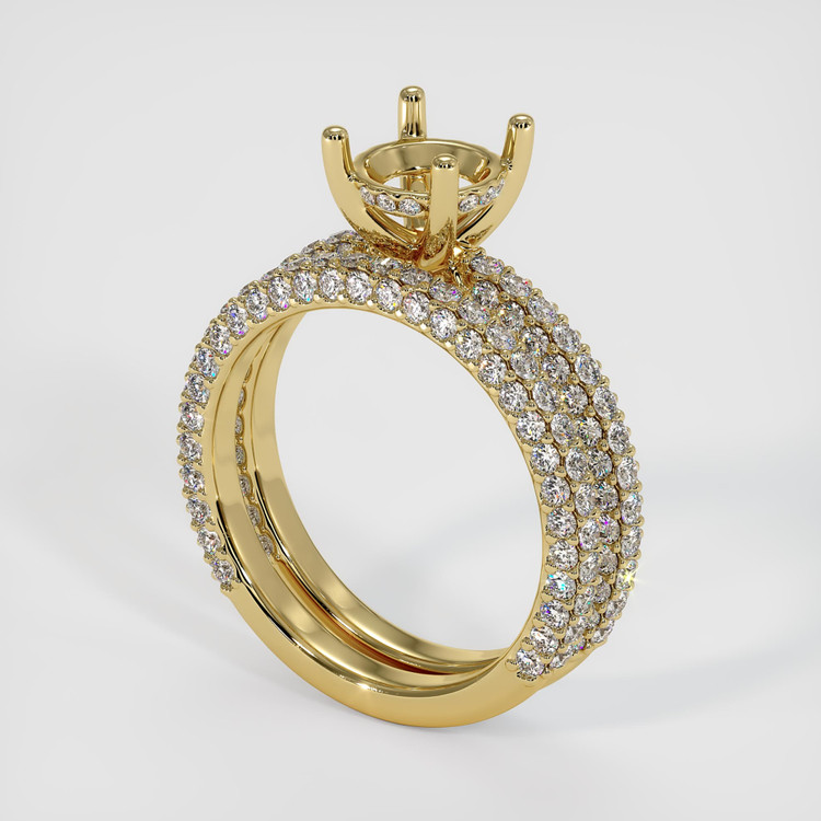 10K Yellow Gold Pave Ring Setting