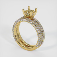 14K Yellow Gold Pave Ring Setting Video