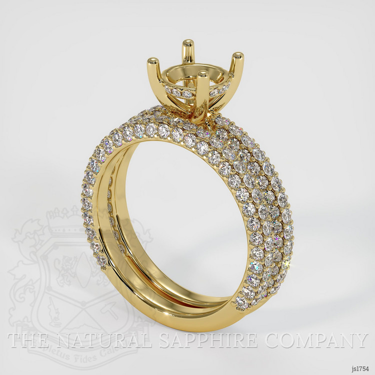 14K Yellow Gold Pave Ring Setting