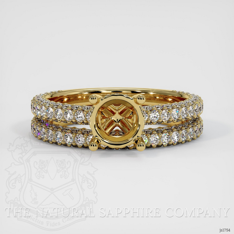 14K Yellow Gold Pave Ring Setting