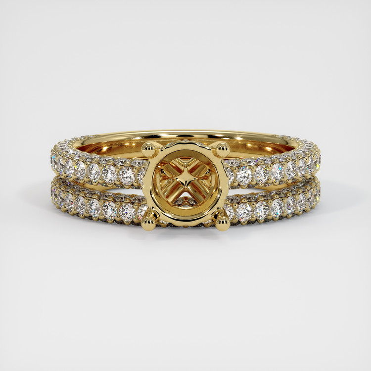 14K Yellow Gold Pave Ring Setting