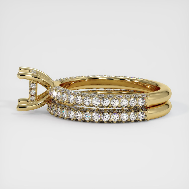 14K Yellow Gold Pave Ring Setting