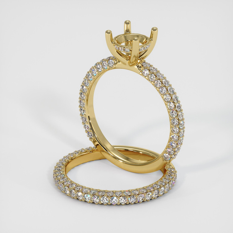 18K Yellow Gold Pave Ring Setting