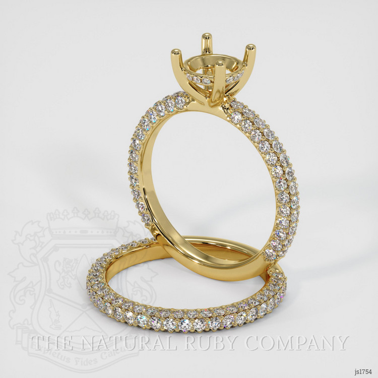 18K Yellow Gold Pave Ring Setting