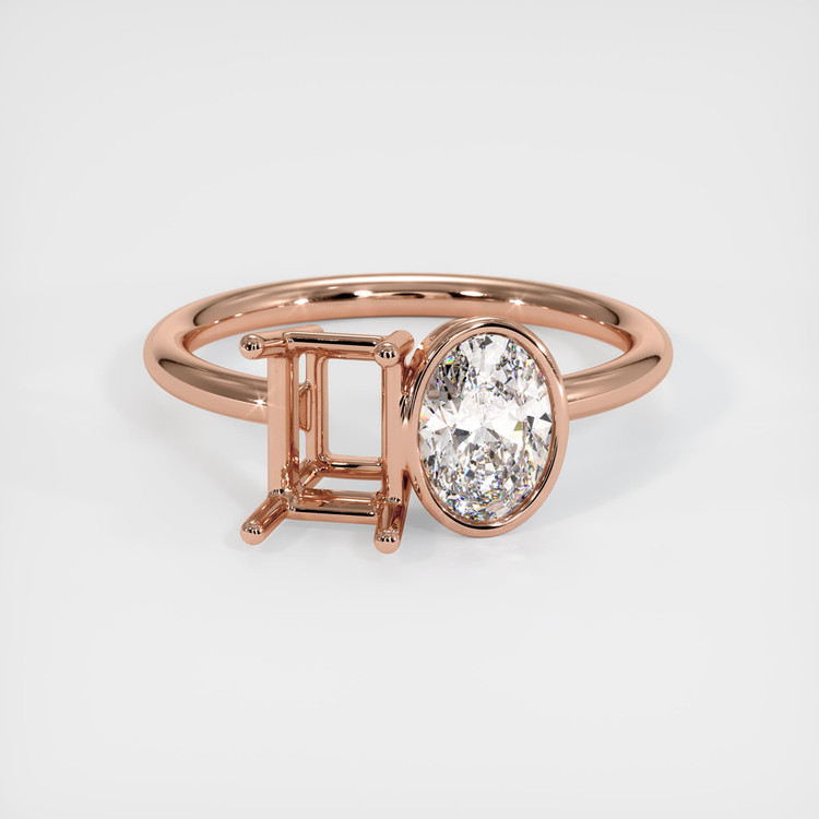 14K Rose Gold Accent Stones Ring Setting