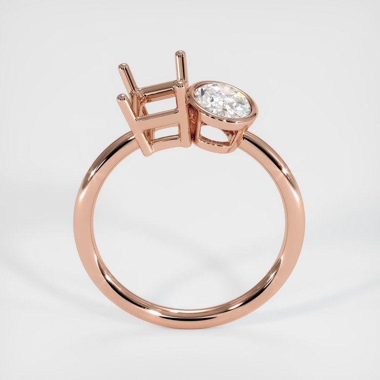 14K Rose Gold Accent Stones Ring Setting