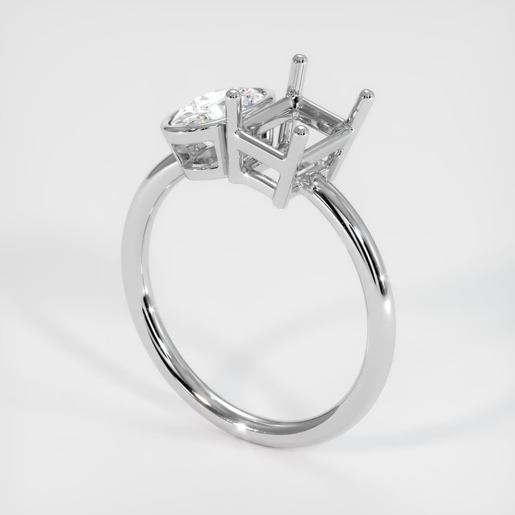 14K White Gold Accent Stones Ring Setting