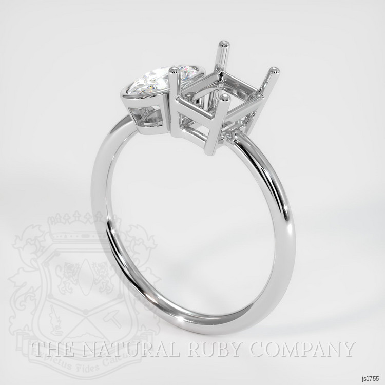 14K White Gold Accent Stones Ring Setting