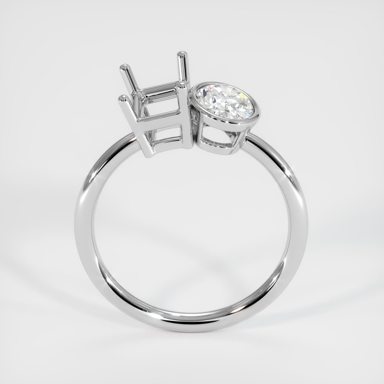 14K White Gold Accent Stones Ring Setting
