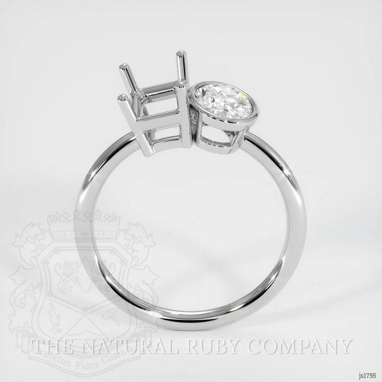 14K White Gold Accent Stones Ring Setting