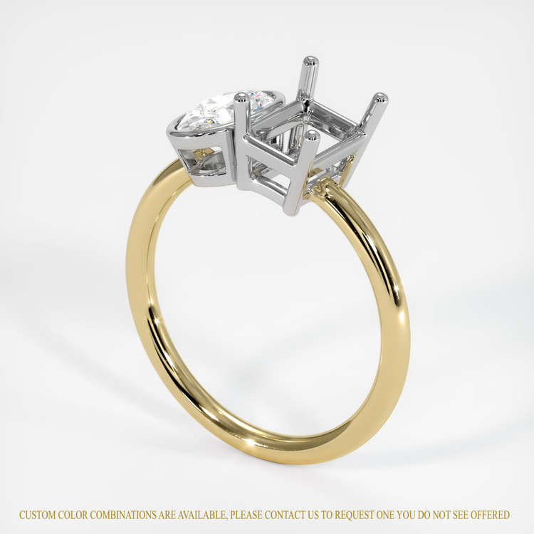 14K White & Yellow Accent Stones Ring Setting