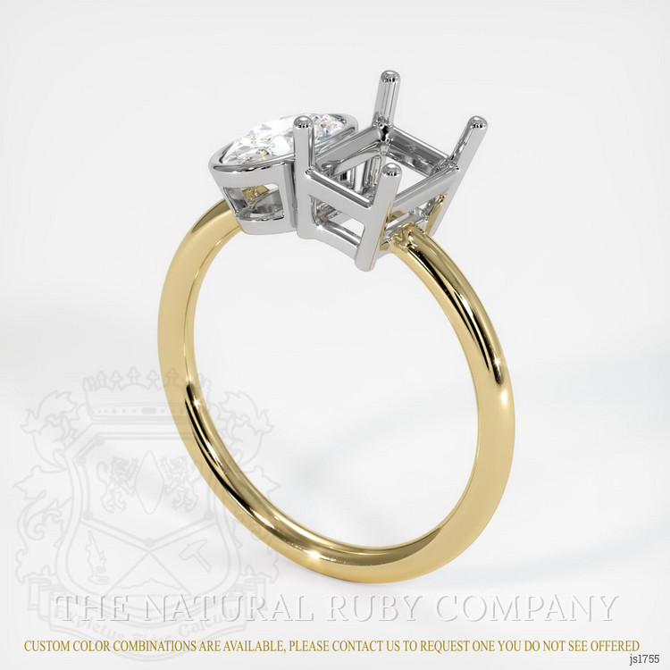 14K White & Yellow Accent Stones Ring Setting