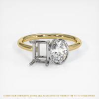 14K White & Yellow Accent Stones Ring Setting Image