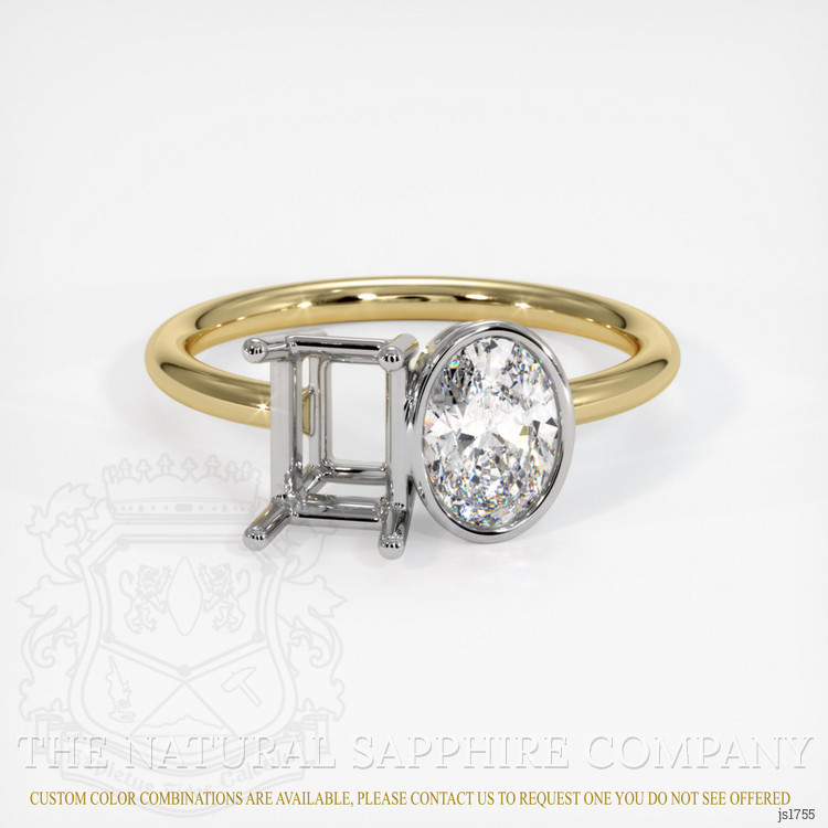 14K White & Yellow Accent Stones Ring Setting