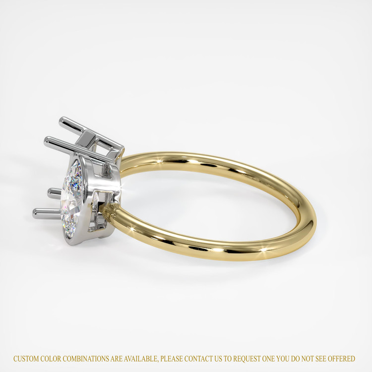 14K White & Yellow Accent Stones Ring Setting