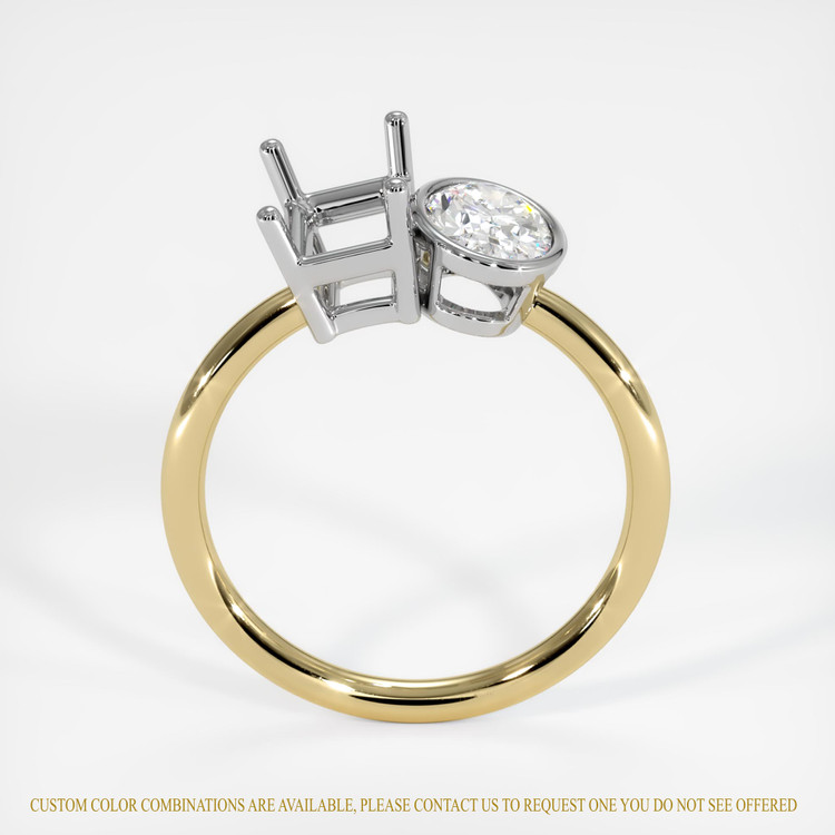 14K White & Yellow Accent Stones Ring Setting