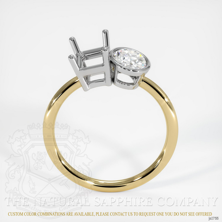 14K White & Yellow Accent Stones Ring Setting