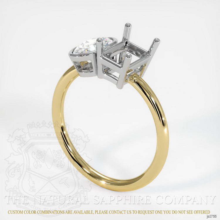 18K White & Yellow Accent Stones Ring Setting