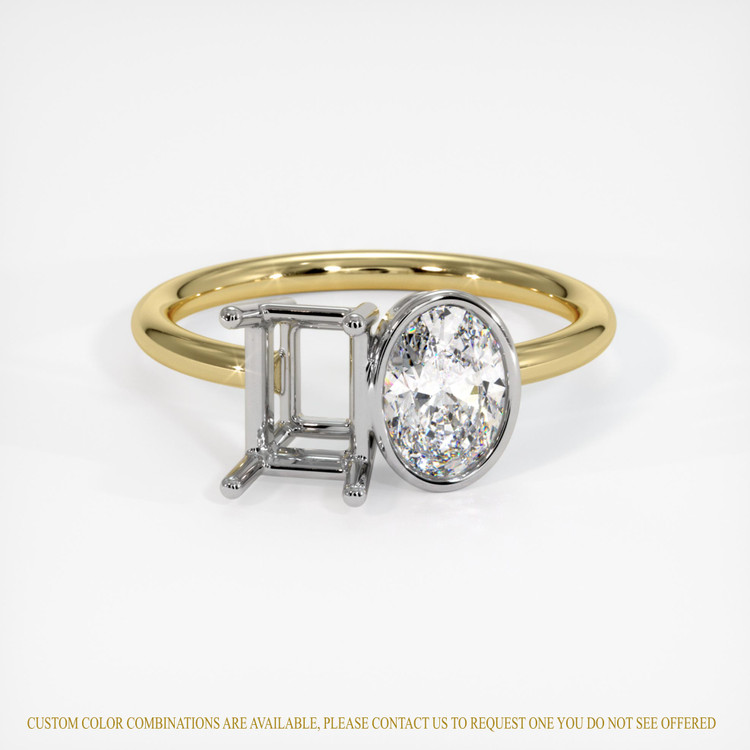 18K White & Yellow Accent Stones Ring Setting