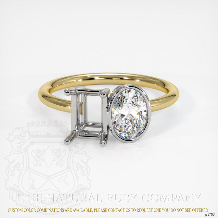 18K White & Yellow Accent Stones Ring Setting