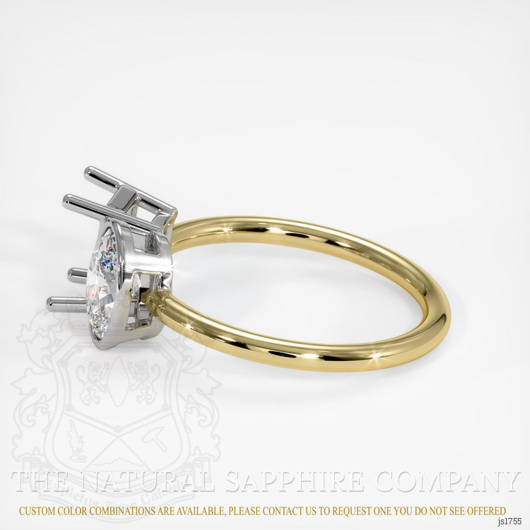 18K White & Yellow Accent Stones Ring Setting