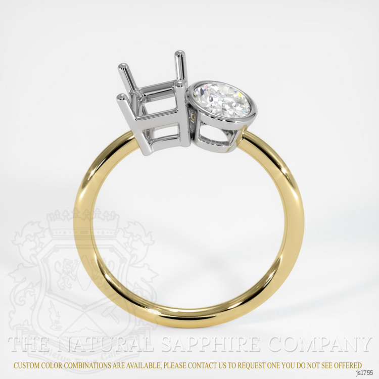 18K White & Yellow Accent Stones Ring Setting