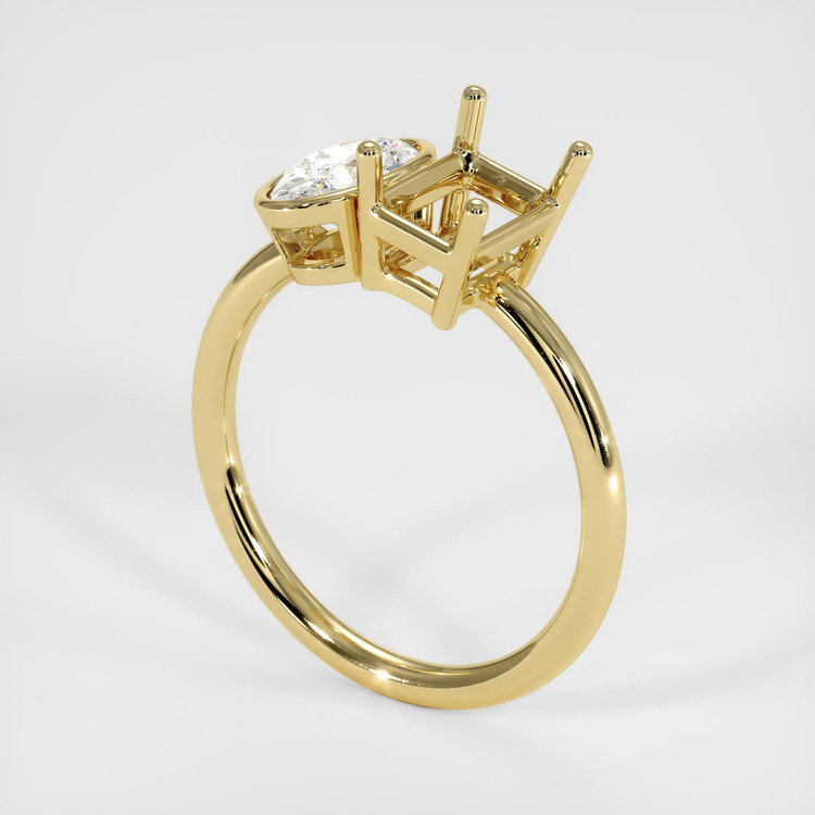 18K Yellow Gold Accent Stones Ring Setting