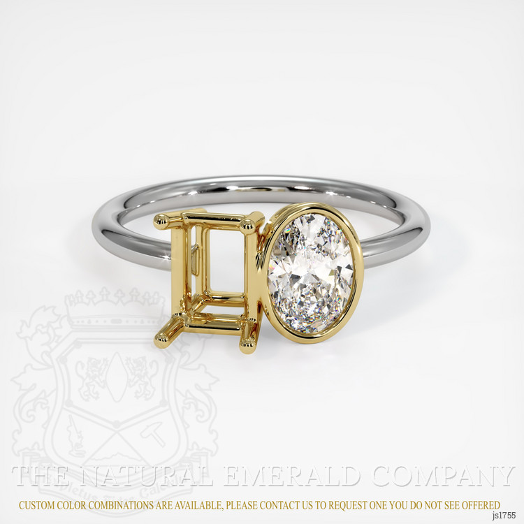 18K Yellow & White Accent Stones Ring Setting