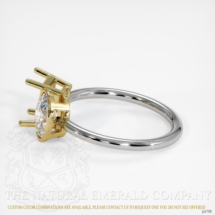 18K Yellow & White Accent Stones Ring Setting