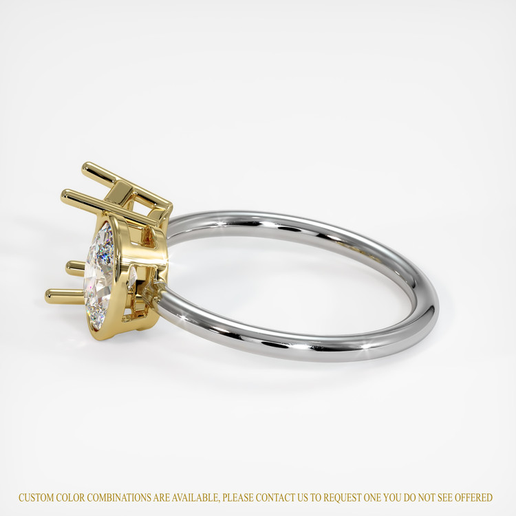 18K Yellow & White Accent Stones Ring Setting