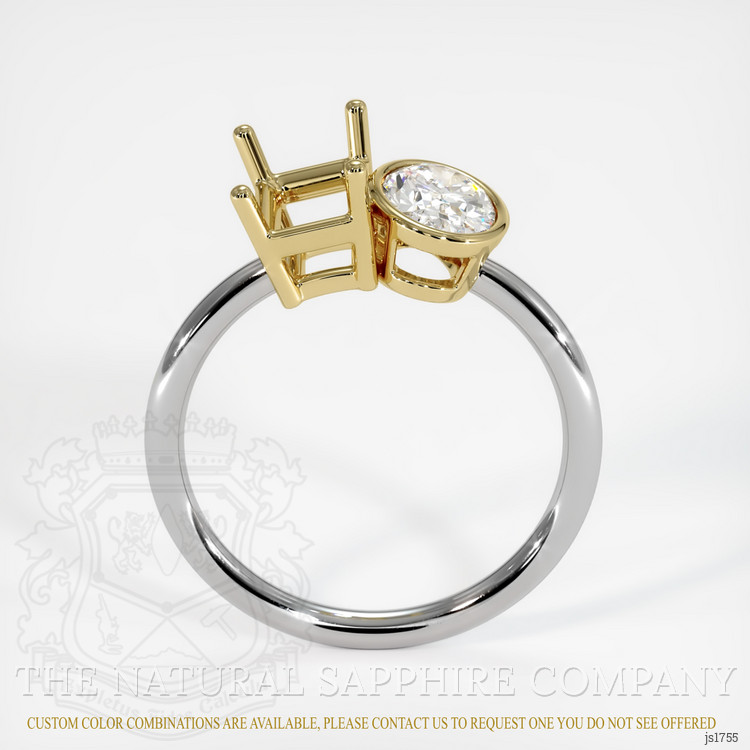 18K Yellow & White Accent Stones Ring Setting