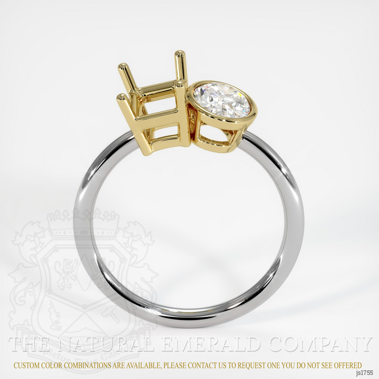18K Yellow & White Accent Stones Ring Setting