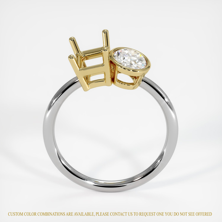 18K Yellow & White Accent Stones Ring Setting
