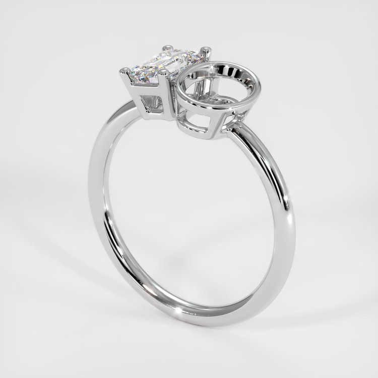 14K White Gold Bezel Ring Setting