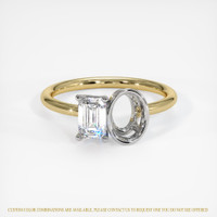 14K White & Yellow Bezel Ring Setting Image
