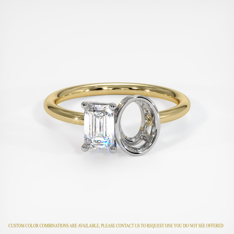 14K White & Yellow Bezel Ring Setting