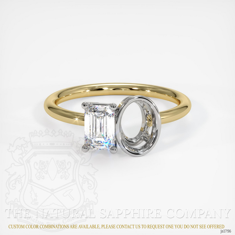 14K White & Yellow Bezel Ring Setting