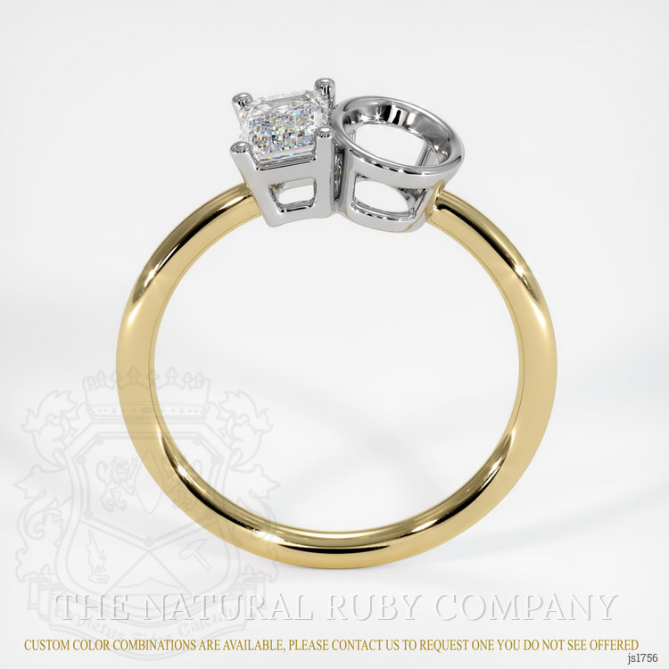 14K White & Yellow Bezel Ring Setting